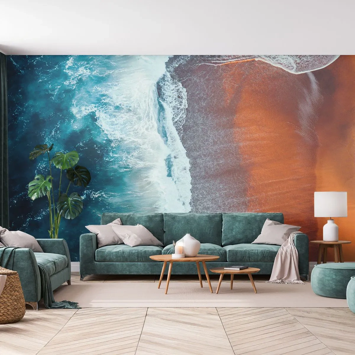 Fototapet Premium Sand - En touch av havet - Strand, Hav, Vatten - 100x70 cm