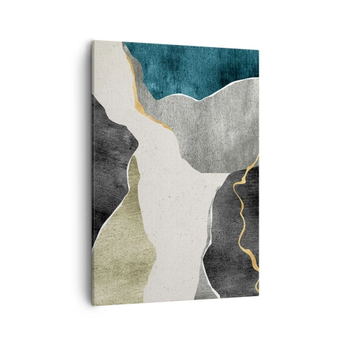 Canvastavla - Bild på duk - Mosaikkomposition med en guldtråd - 50x70 cm