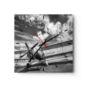 Väggklocka - Klocka på glas - Jag kan inte vänta! - 30x30 cm