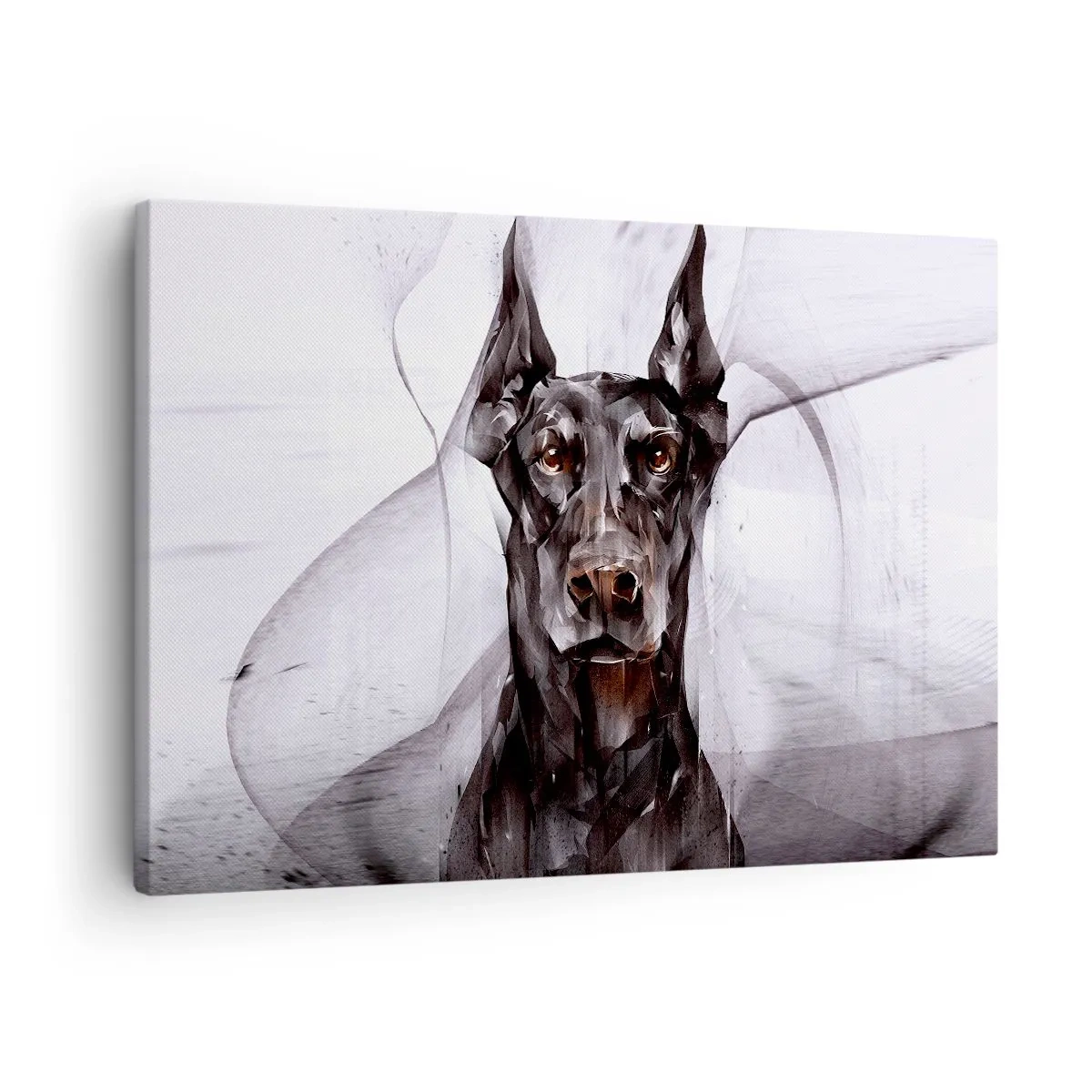 Canvastavla - Bild på duk - Abstrakt porträtt av en hund i ett konstnärligt tillvägagångssätt - 70x50cm - Rasren - Modern väggdekoration för vardagsrum och sovrum ARTTOR