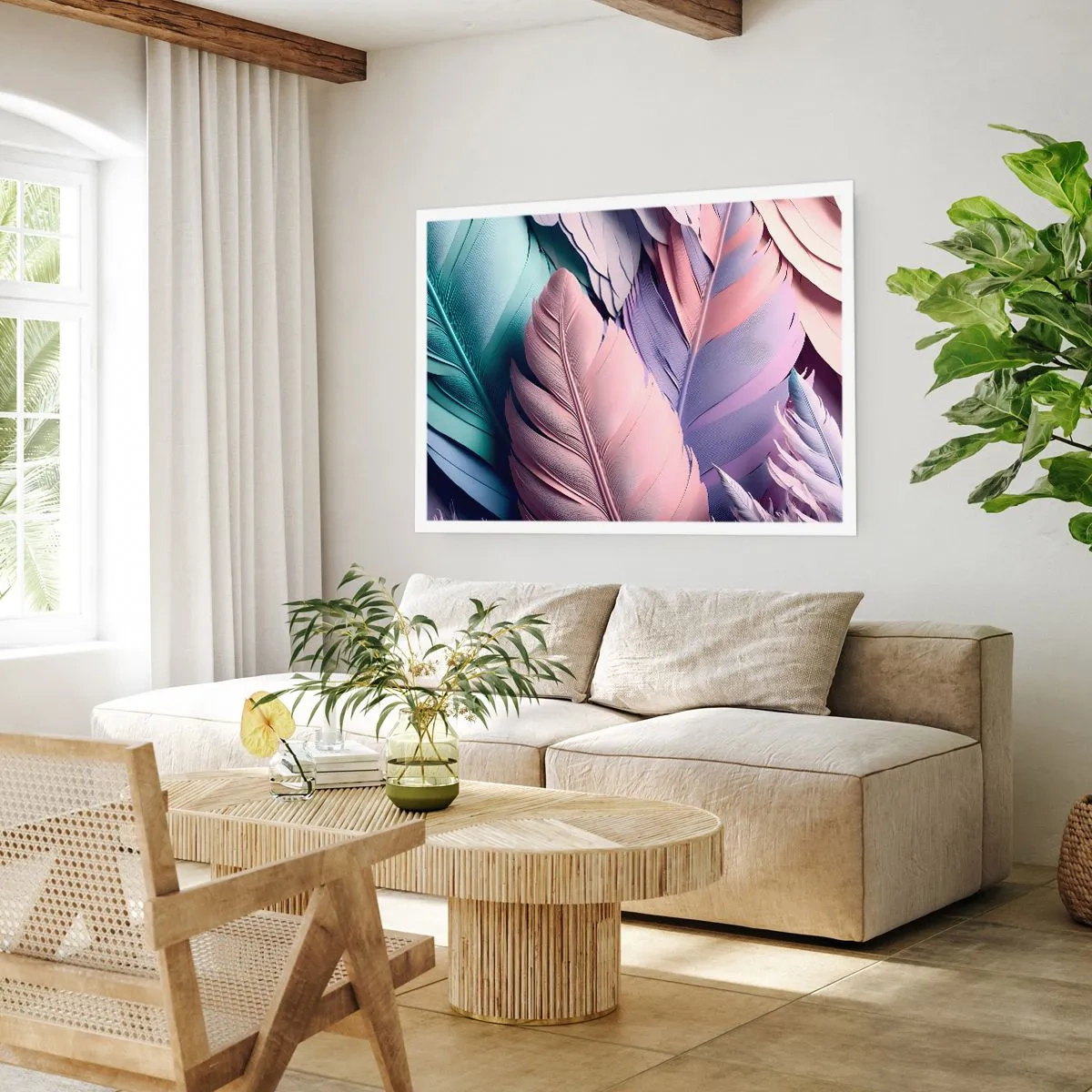 Affisch - Fågelstil - 100x70 cm