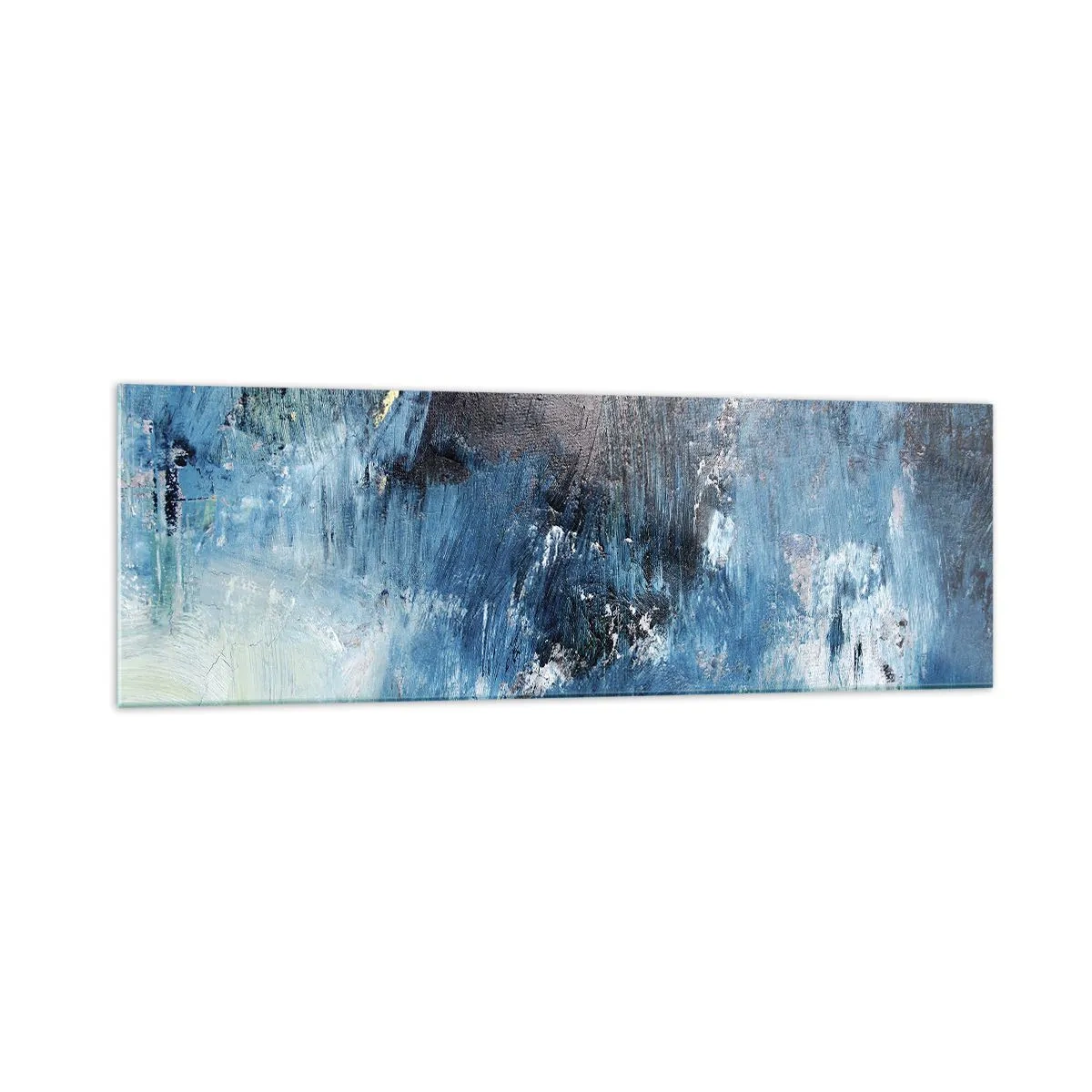 Glastavla - Bild på glas - Blå rapsodi - 160x50 cm