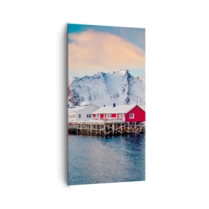 Canvastavla - Bild på duk - Nordligt gömställe - 65x120 cm