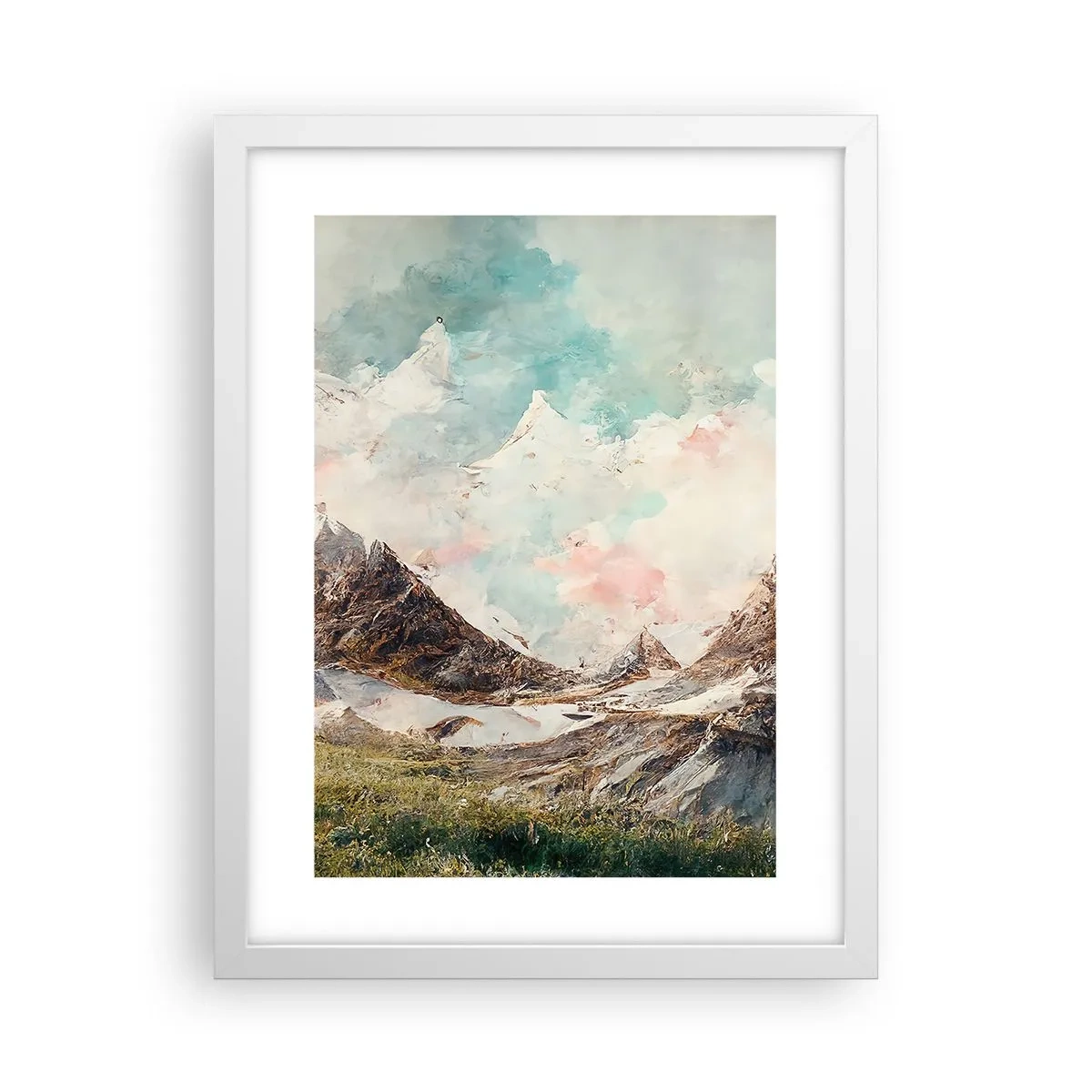 Affisch i vit ram - Steniga blad - 30x40 cm