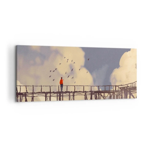 Canvastavla - Bild på duk - Blå saknad - 100x40 cm