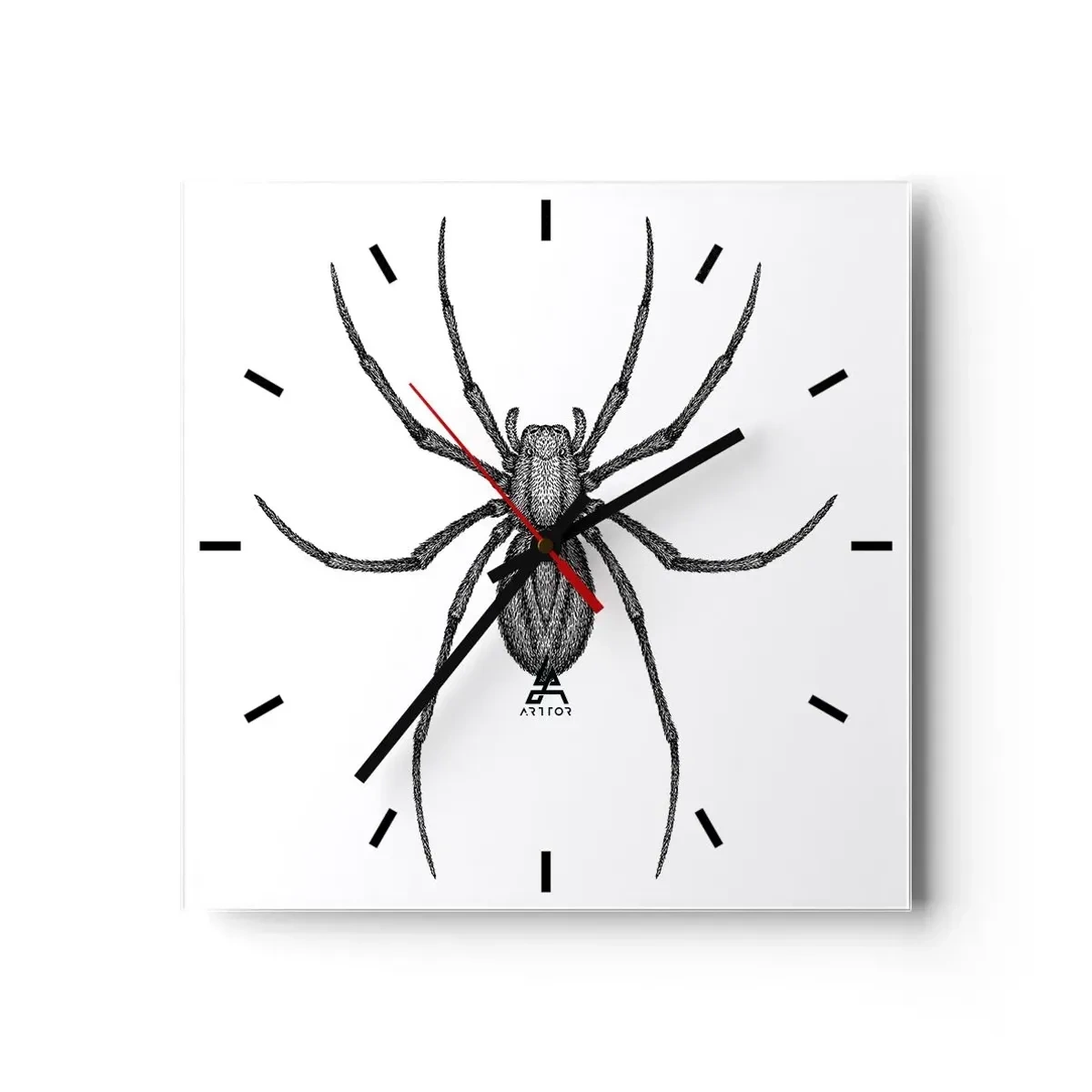 Väggklocka - Klocka på glas - Oroväckande precision - 40x40 cm