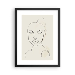 Affisch i svart ram - Sensualitetens kontur - 30x40 cm