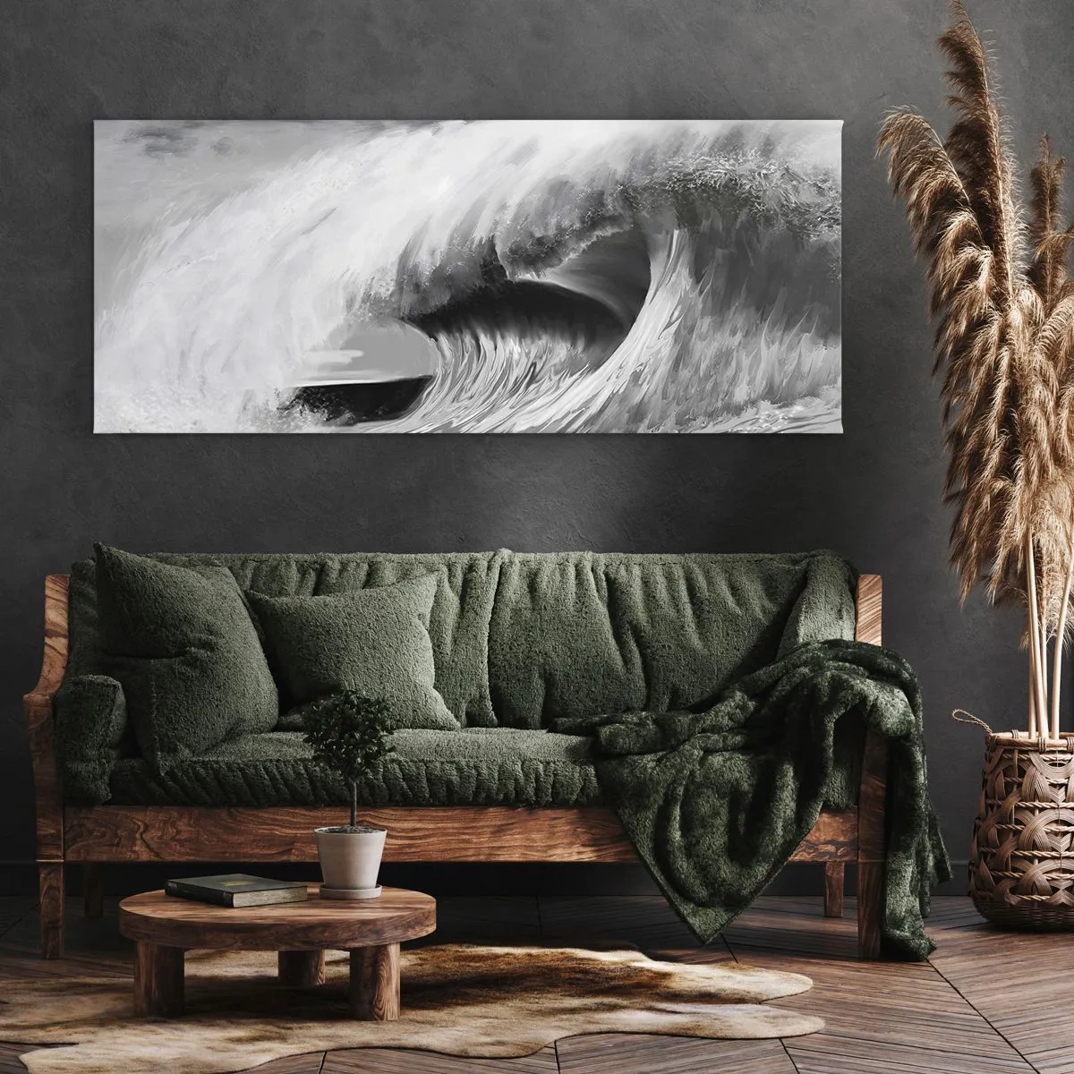 Canvastavla - Bild på duk - Havets ilska - 100x40 cm