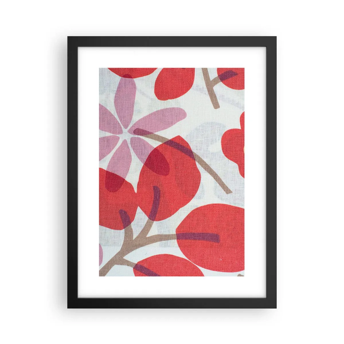 Affisch i svart ram - Blomsterkomposition i rosa - 30x40 cm