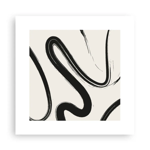 Affisch - Svart och vit elegans - 30x30 cm