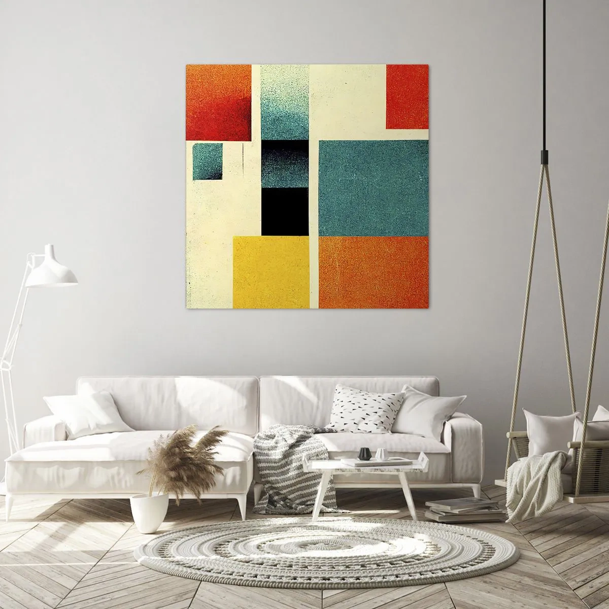 Canvastavla - Bild på duk - Geometrisk abstraktion - bra energi - 70x70 cm