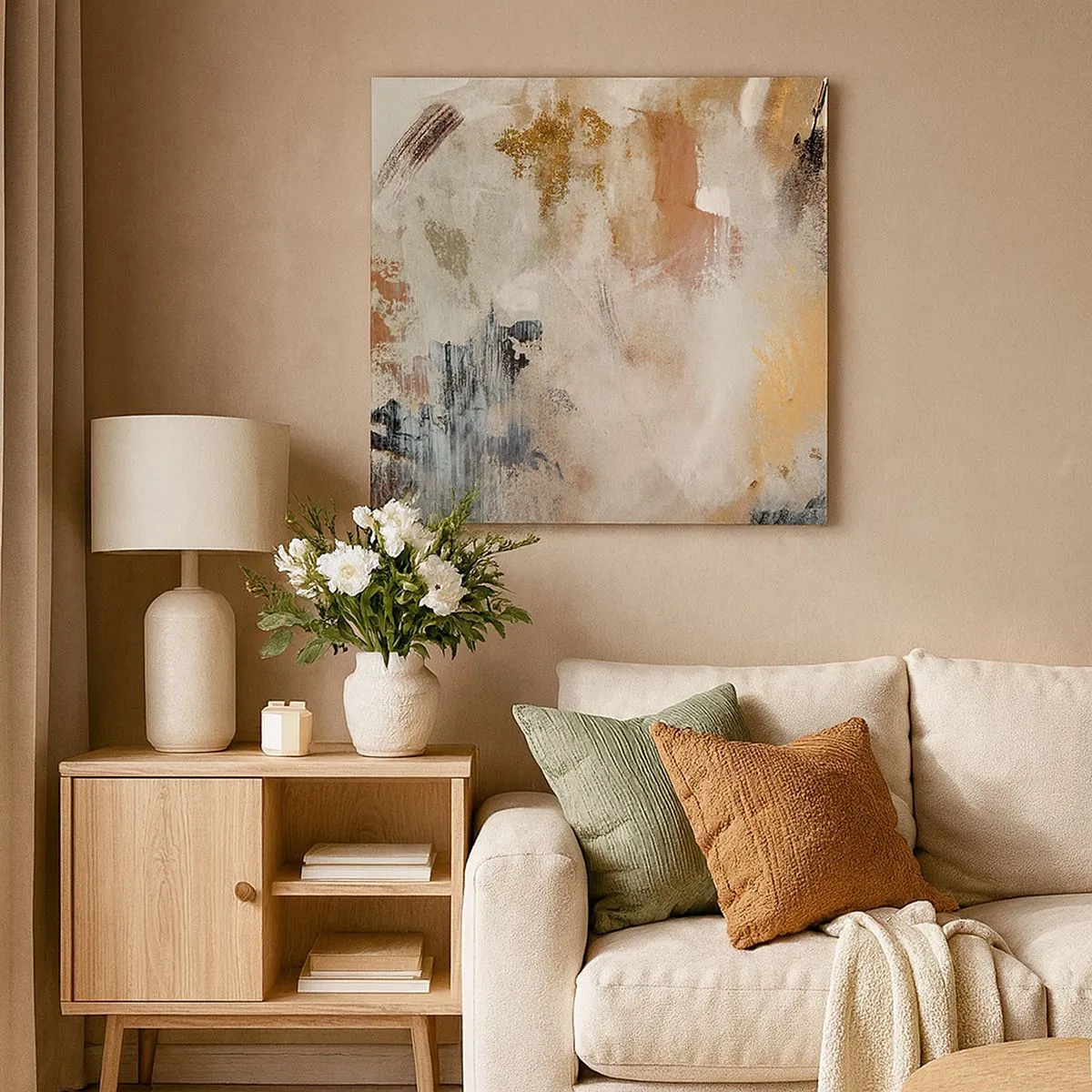 Canvastavla - Bild på duk - Dimmig abstraktion - 30x30 cm