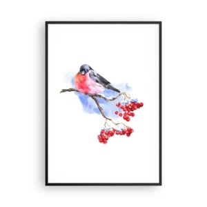 Affisch i svart ram - Vinter i färger - 70x100 cm