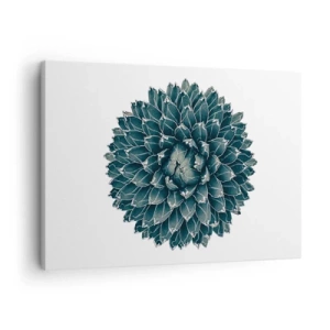 Canvastavla - Bild på duk - Symmetrisk suckulentväxt på vit bakgrund - 70x50cm - Öknens stjärna - Modern väggdekoration för vardagsrum och sovrum ARTTOR