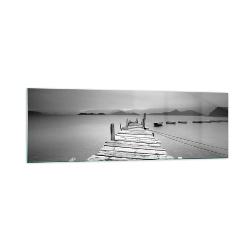 Glastavla - Bild på glas - Bortom bergen och hav - 160x50 cm