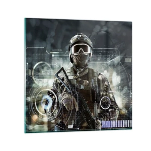 Glastavla - Bild på glas - Makt - 70x70 cm