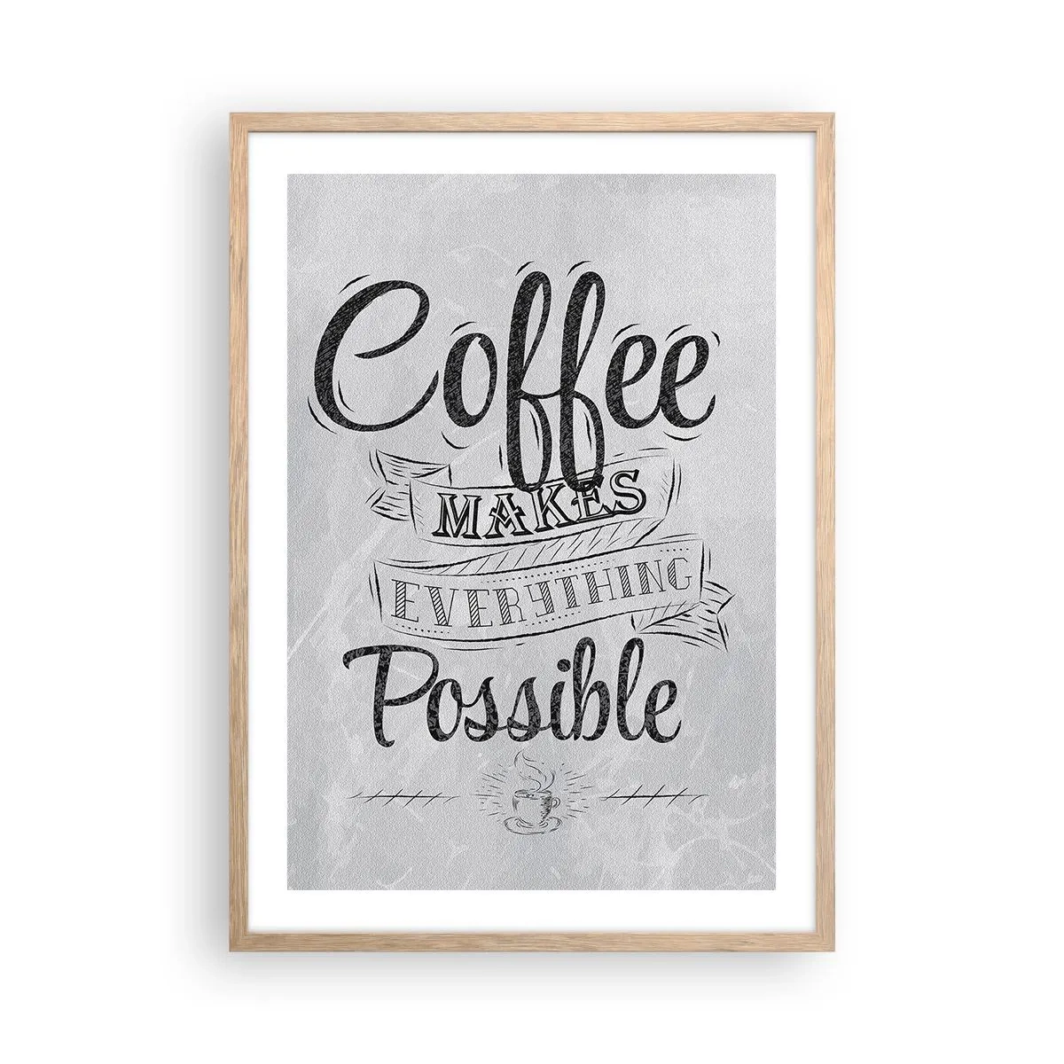 Affisch i ram av ljusek - Hur inte älska kaffe - 50x70 cm
