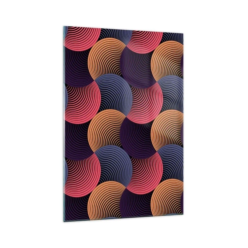 Glastavla - Bild på glas - I en cirkulär rytm - 70x100 cm