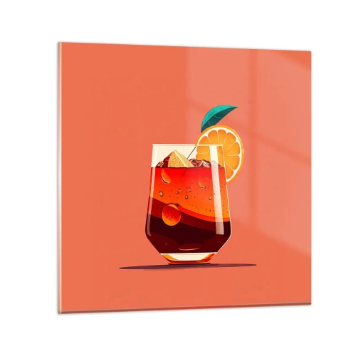 Glastavla - Bild på glas - Sommarens förfriskning - 50x50 cm