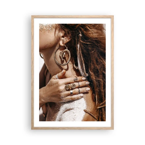 Affisch i ram av ljusek - Vilda strandens drottning - 50x70 cm