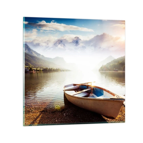 Glastavla - Bild på glas - Vid ett stort och rent vatten - 70x70 cm