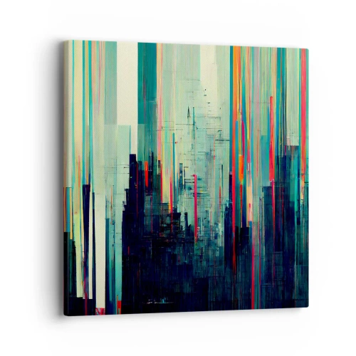 Canvastavla - Bild på duk - Futuristisk stad - 40x40 cm