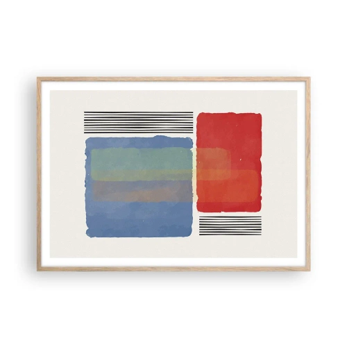 Affisch i ram av ljusek - Geometrins anda  - 100x70 cm