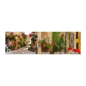 Provbit av fototapet Premium Canvas - I blommornas flod - Stad, Italien, Vackra gator - 100x30 cm