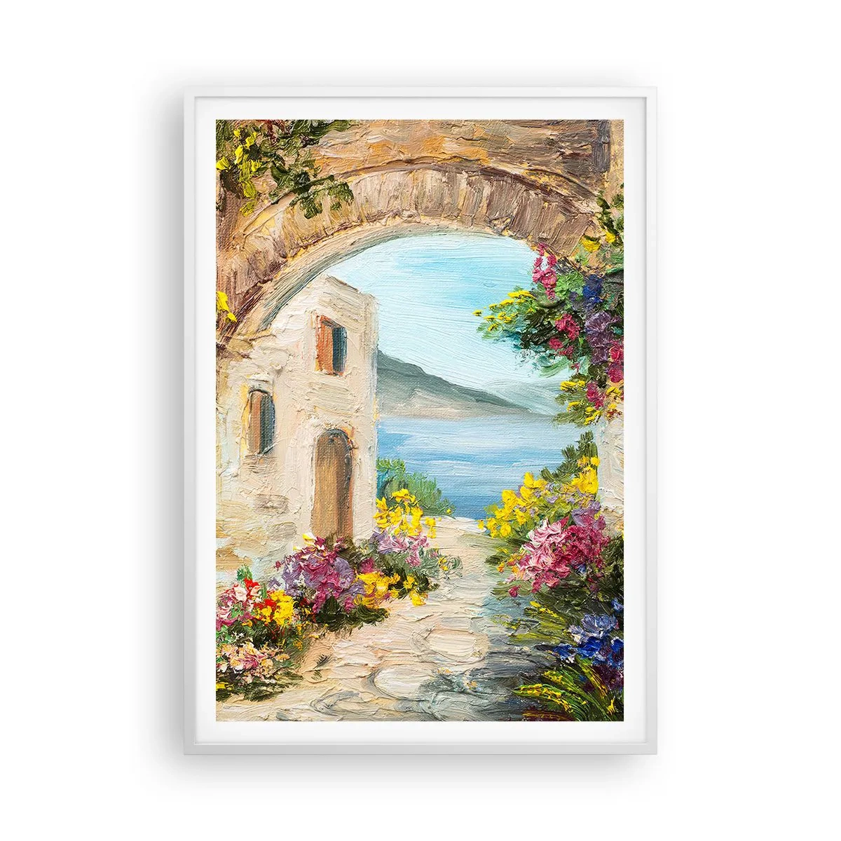 Affisch i vit ram - Kustprovinsens charm - 70x100 cm