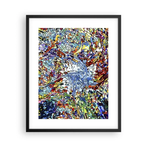 Affisch i svart ram - Glasmålning - droppar - 40x50 cm
