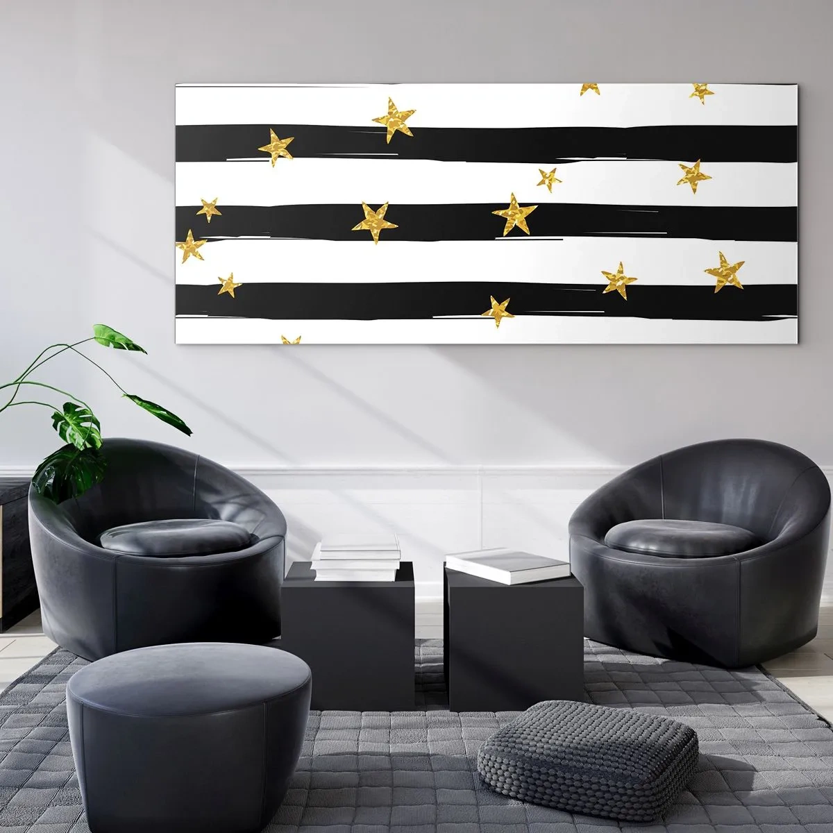 Glastavla - Bild på glas - Alla är vi födda under lycklig stjärna - 140x50 cm