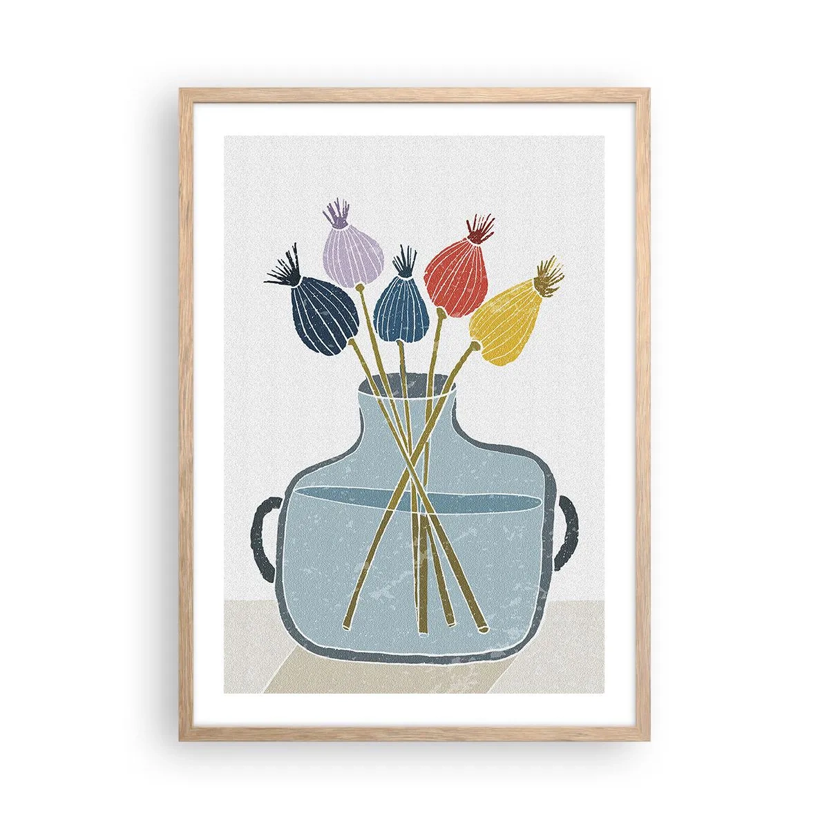 Affisch i ram av ljusek - Vallmovas - 50x70 cm