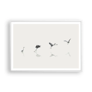 Affisch i vit ram - Fyra enkla steg - 100x70 cm