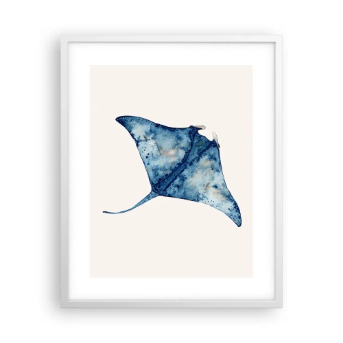 Affisch i vit ram - Liv i blått - 40x50 cm
