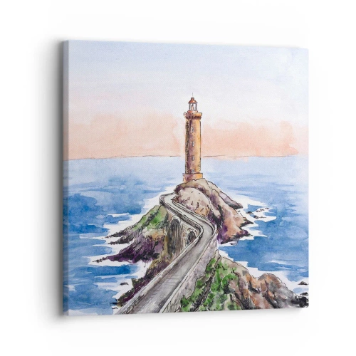 Canvastavla - Bild på duk - Vänd mot havet - 30x30 cm