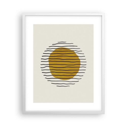 Affisch i vit ram - Abstraktion som darrar av glöd - 40x50 cm