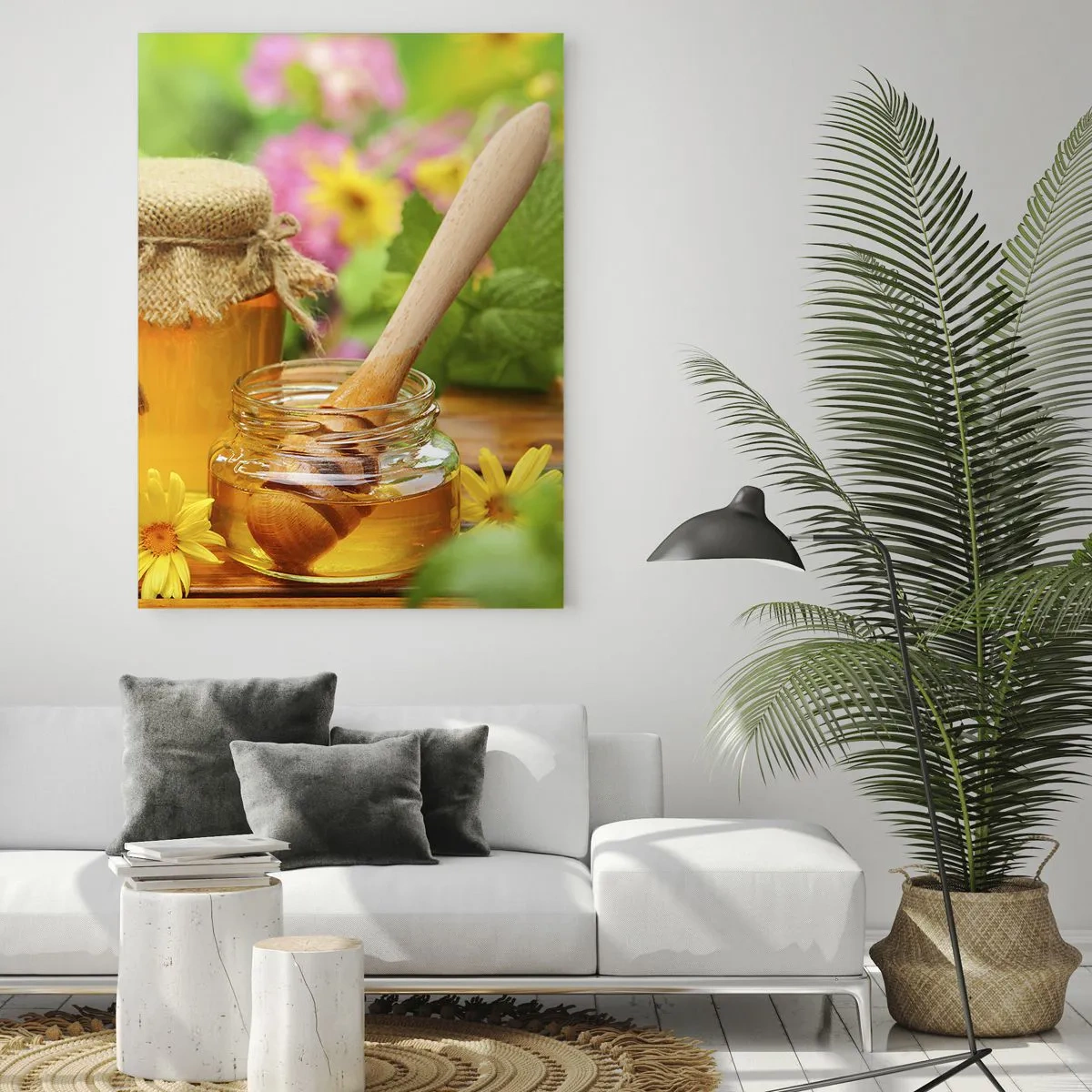 Glastavla - Bild på glas - Sött och blommigt - 70x100 cm