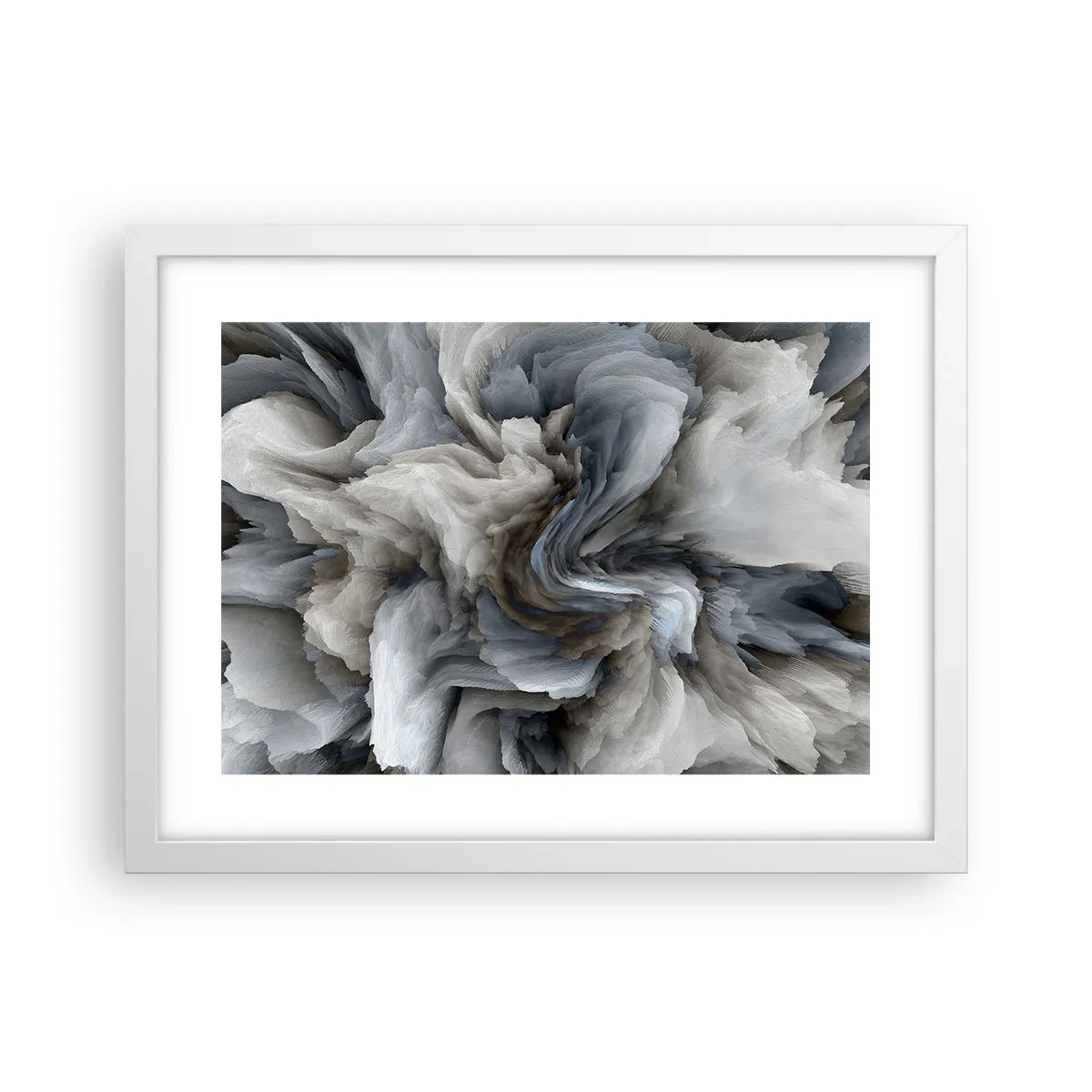 Affisch i vit ram - Sten och blomma - 40x30 cm