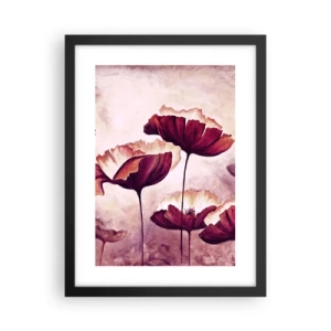 Affisch i svart ram - Röd och vit flinga - 30x40 cm