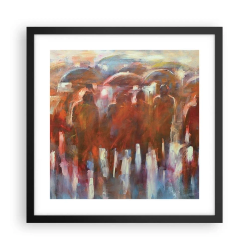 Affisch i svart ram - Jämna i regn och dimma - 40x40 cm