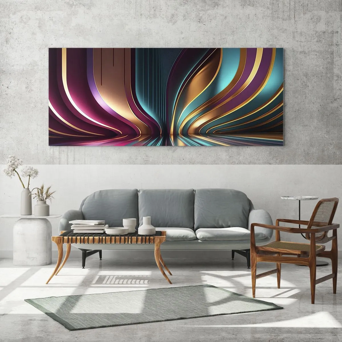 Glastavla - Bild på glas - Ljusets arkitektur - 100x40 cm