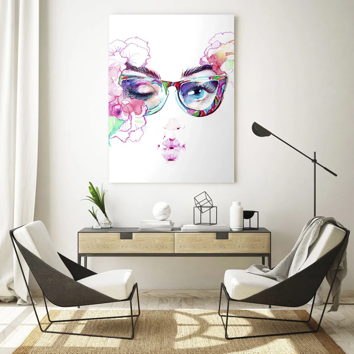 Glastavla - Bild på glas - Frestande löfte - 50x70 cm