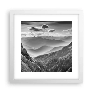 Affisch i vit ram - Ända fram till horisonten - 30x30 cm