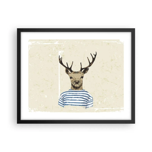 Affisch i svart ram - Ty jag gillar randiga tröjor! - 50x40 cm