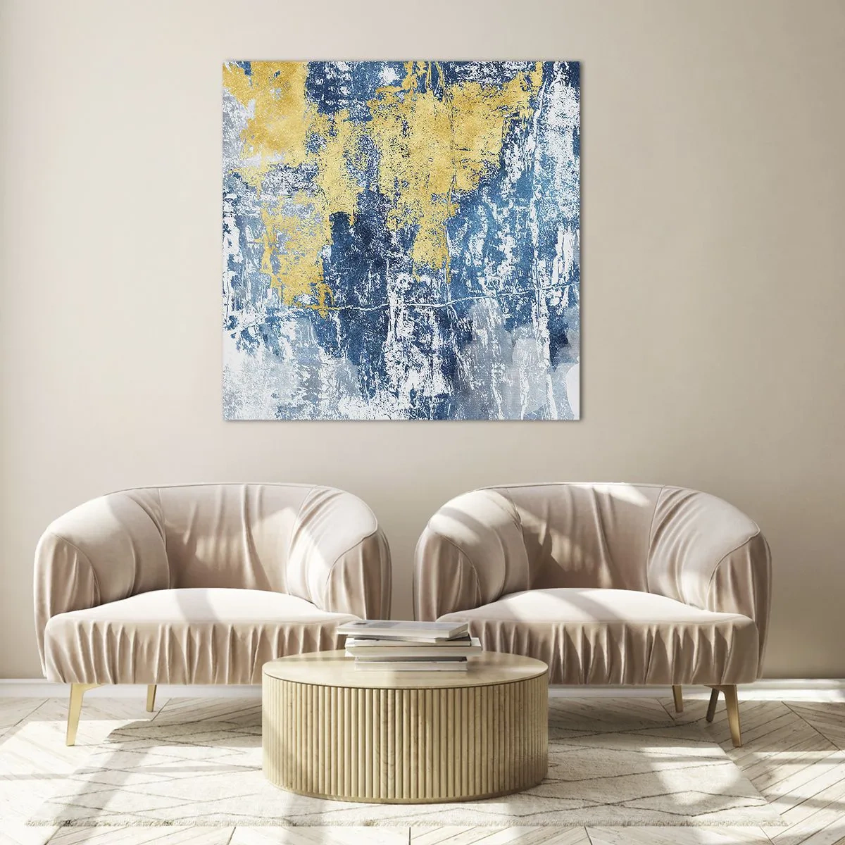 Glastavla - Bild på glas - En väderfylld abstraktion - 40x40 cm