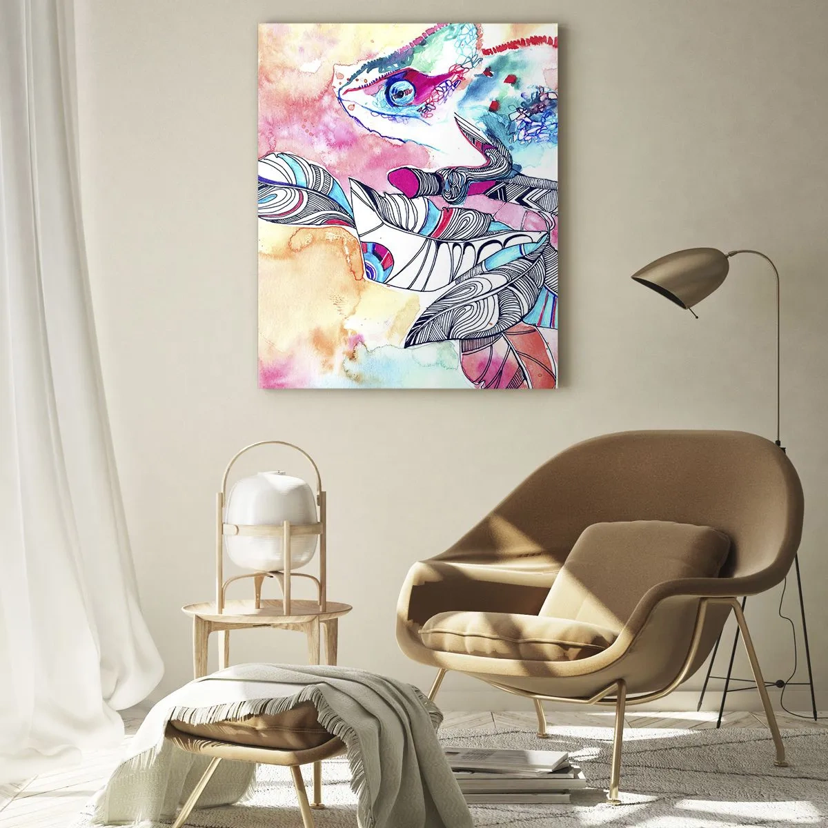 Glastavla - Bild på glas - Färgglad som vår värld - 50x70 cm