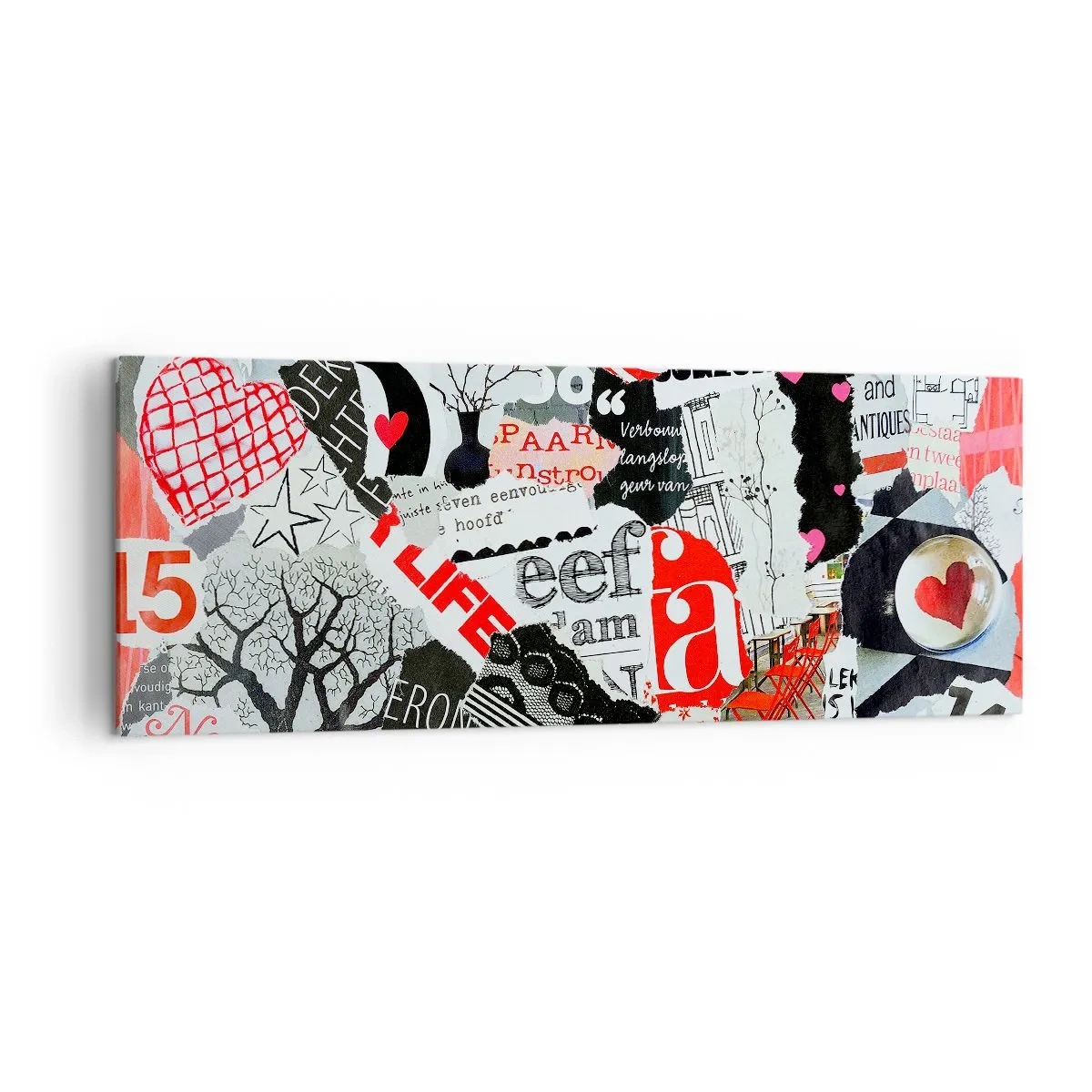 Canvastavla - Bild på duk - Hipster collage - 140x50 cm