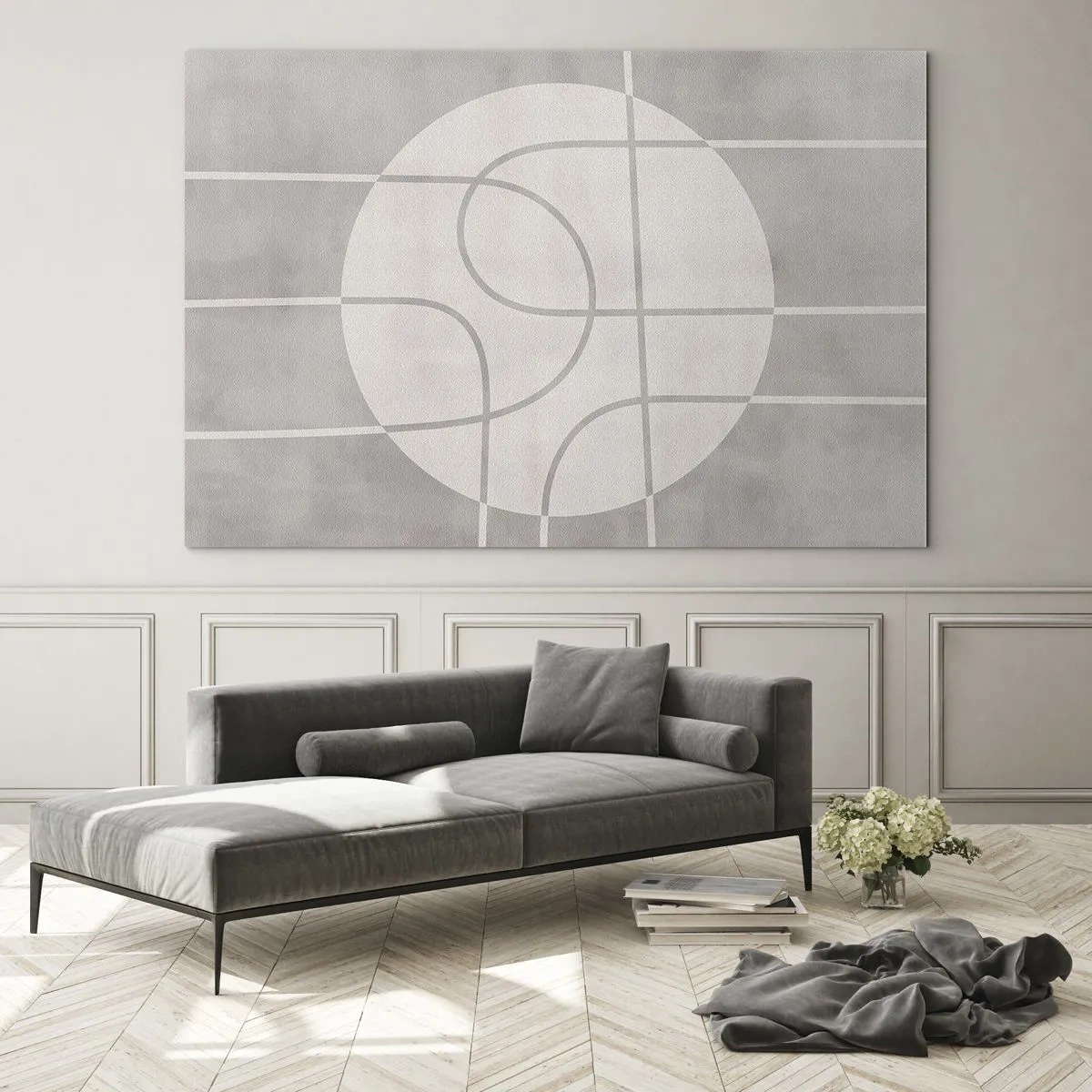 Glastavla - Bild på glas - Cirkulärt och rakt fram - 100x70 cm