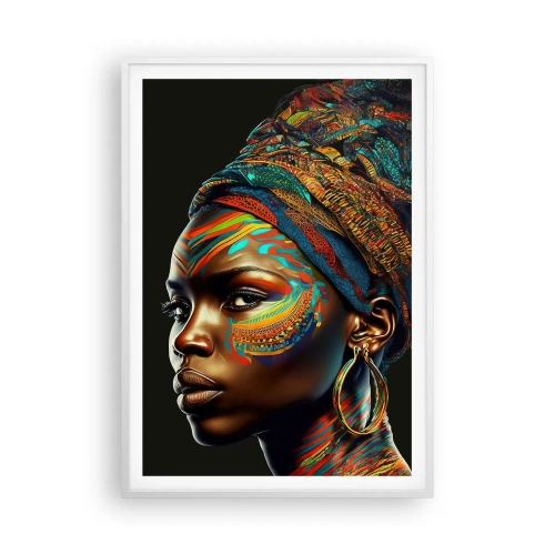 Affisch i vit ram - Afrikansk drottning - 70x100 cm