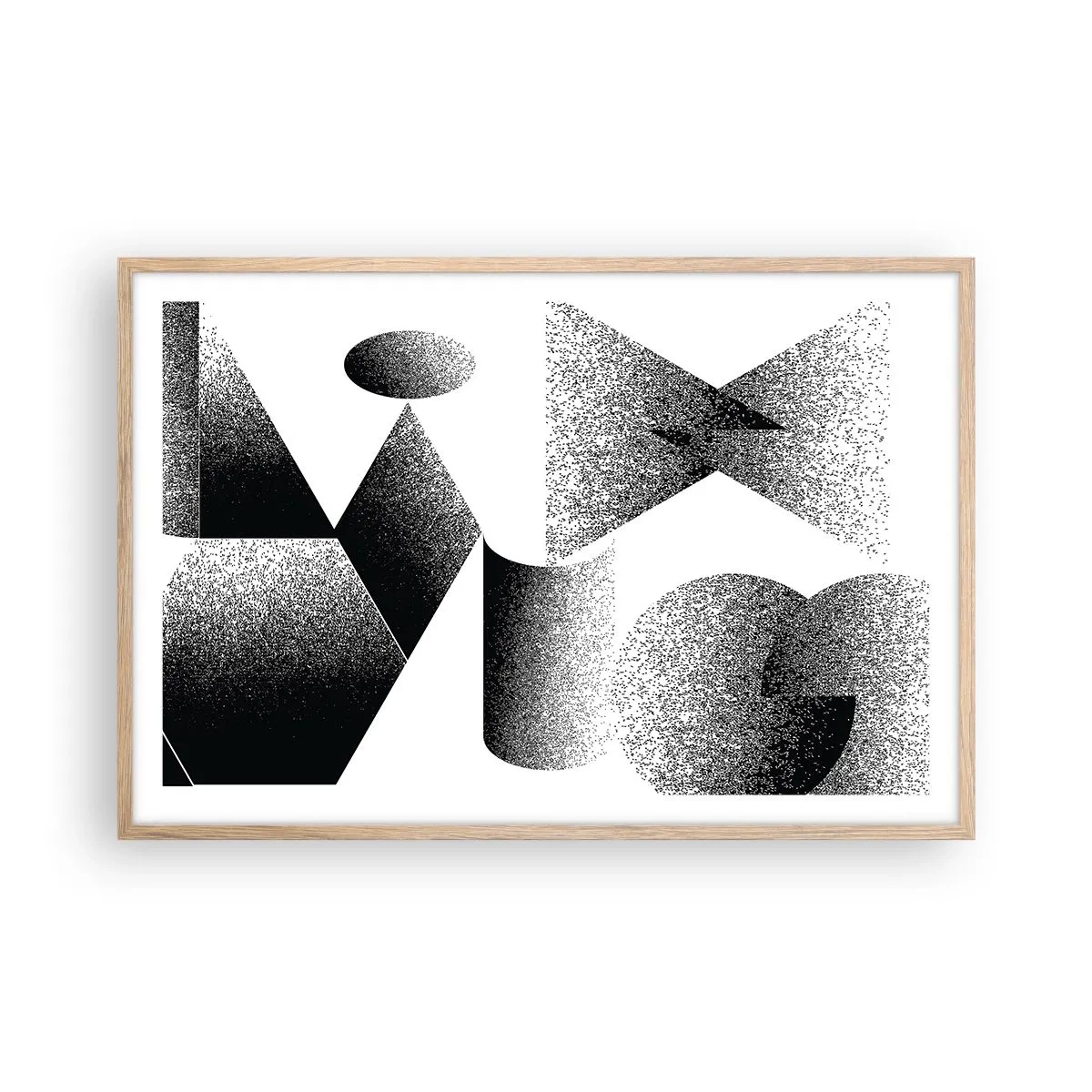 Affisch i ram av ljusek - Vinklar och ovaler - 91x61 cm